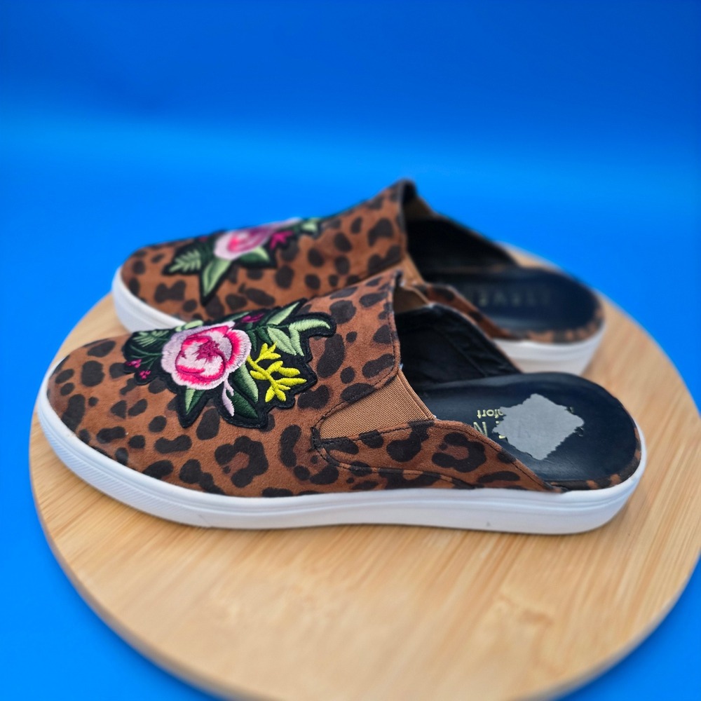 Steven Natural Comfort Leopard Floral Embroidered Mule Sneakers‎ Size 9M - Picture 3 of 8